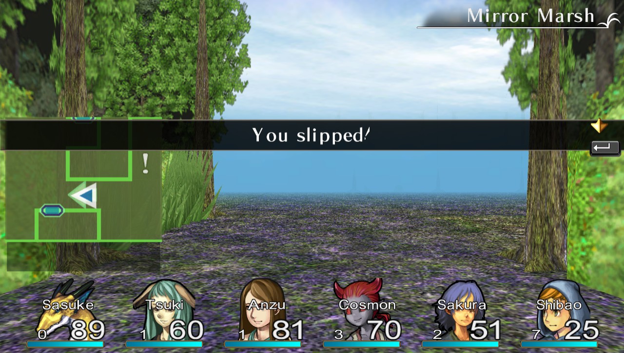 Slippery spot in the Mirror Marsh of Elminage Original.