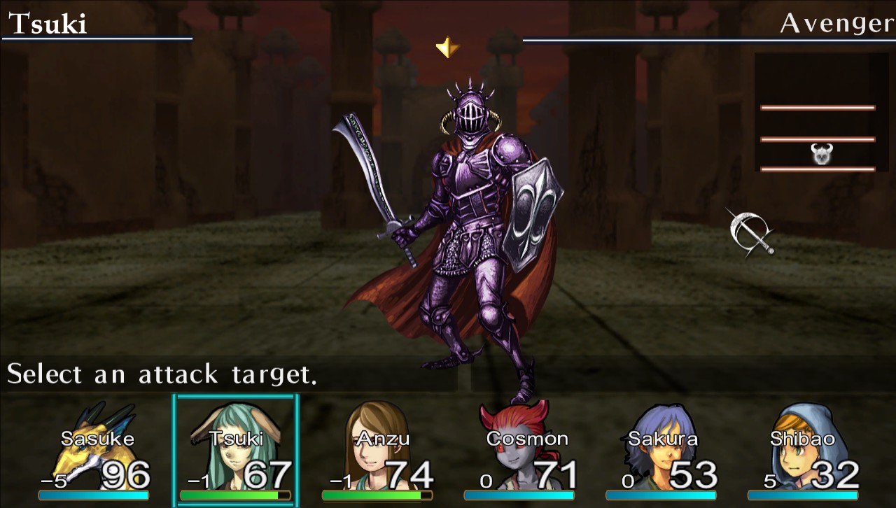 The enemies are getting stronger in Elminage Gothic. This Avenger is pretty tough!