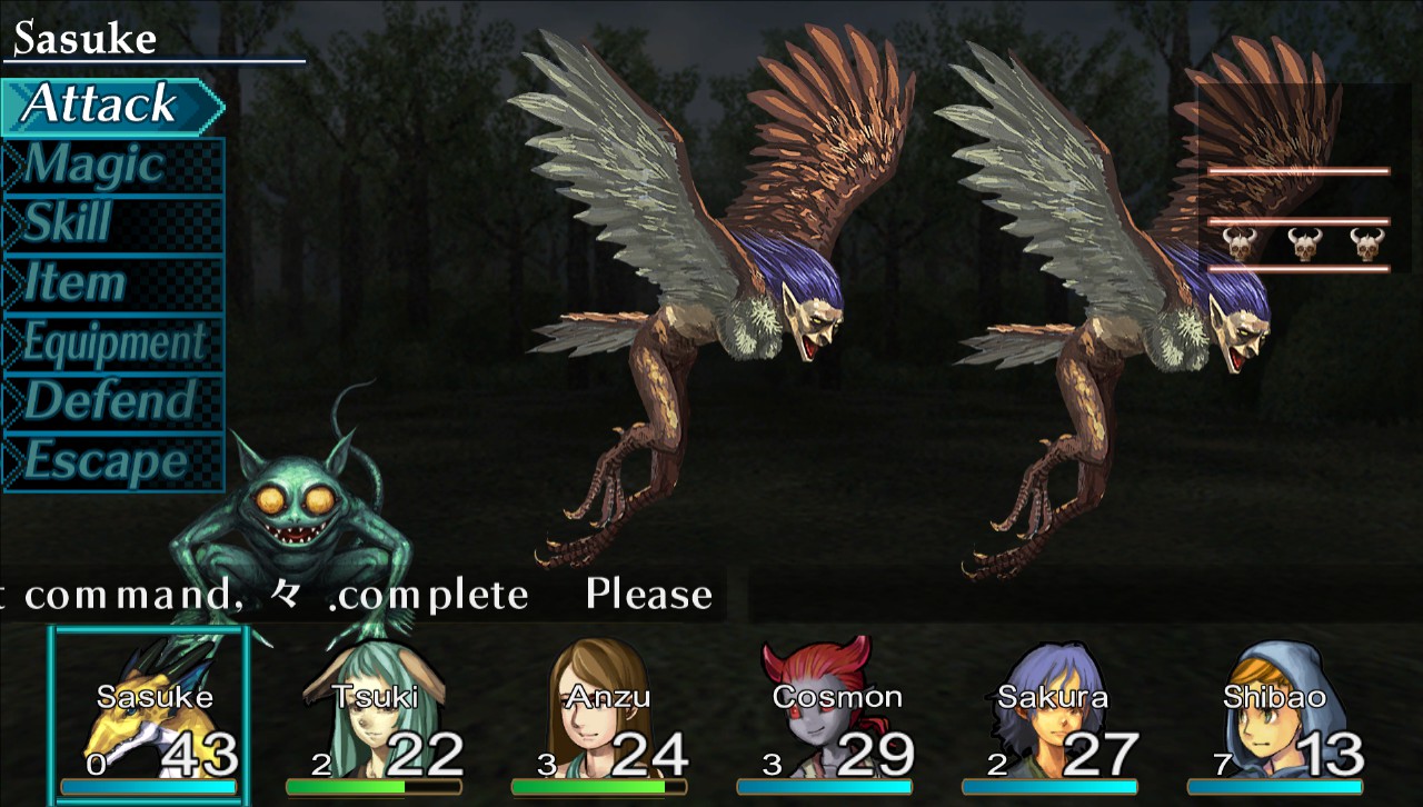 Fighting some harpies in Elminage Original