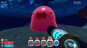 Giant gordo slime saying, "Awwwwwww!" when I'm about to feed him in Slime Rancher.